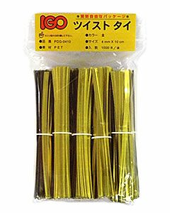 ペット・タイ 金色 4mm×12cm 1000本 １袋