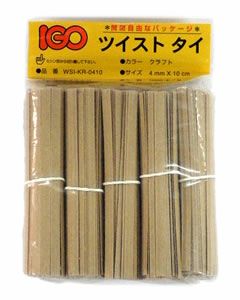 紙・タイ クラフト色 4mm×10cm 1000本× 50袋(１カートン)
