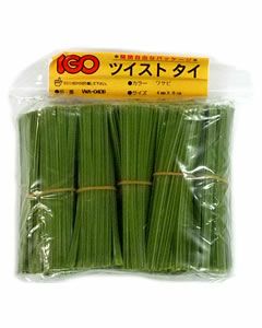 ビニール・タイ ワサビ色 4mm×12cm 1000本× 50袋(１カートン)