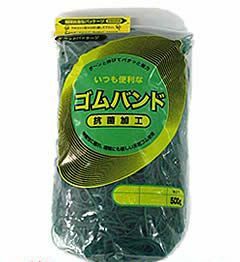 輪ゴム ＃18 ミドリ色 500ｇ×40袋(１カートン20ｋｇ)