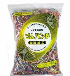 輪ゴム ＃16 MIX色 1ｋｇ×20袋(１カートン20ｋｇ)