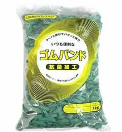 輪ゴム ＃160(＃14-6) ライム色 1ｋｇ×20袋(１カートン20ｋｇ)