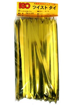 ペット・タイ Vカット  金/金色 12mm×15cm 500本 × 20袋(１カートン)